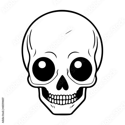 cute human skull cartoon sticker