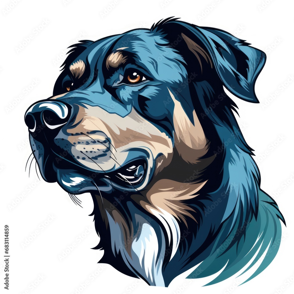 A dog's head is shown with a white background. A dog's head is shown with a white background.