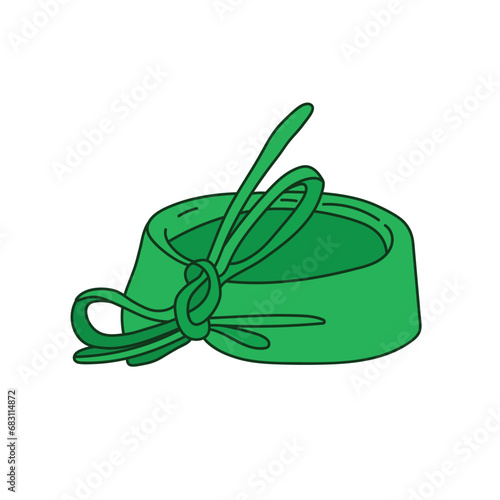 Obraz na plátně Kids drawing Cartoon Vector illustration pillbox hat Isolated on White Backgroun