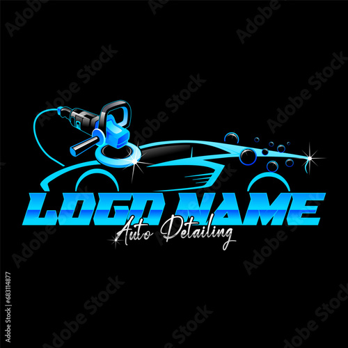 Illustration vector graphic of auto detailing servis logo design template