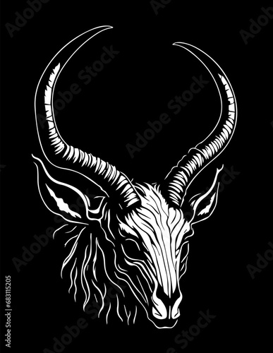 Goat head. Vector graphic illustration