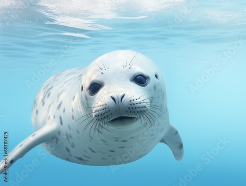 Leopard Seal swimming, Australian Marine Animal in nature © keystoker