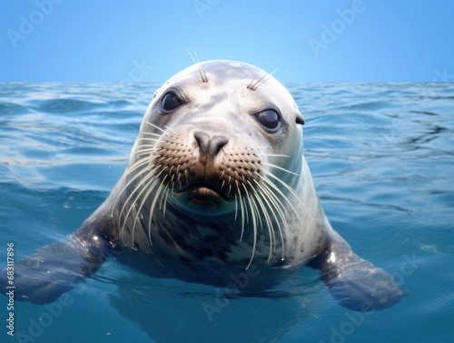 Seal swimming, Australian Marine Animal in nature © keystoker