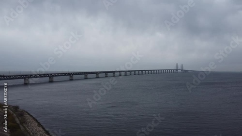 Wallpaper Mural Scenic drone footage of Malmo, Sweden. Fascinating aerial views of seaside and Oresund Bridge. Torontodigital.ca