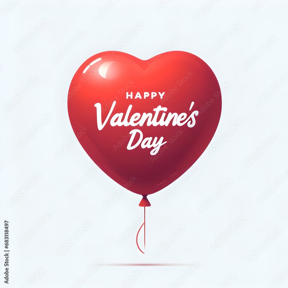 heart shaped balloon, valentines day, generative AI
