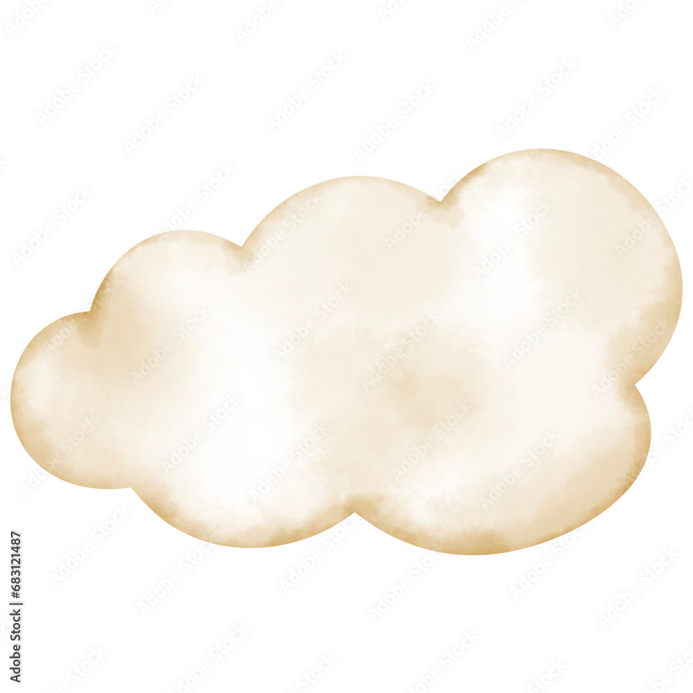 White pastel watercolor puffy cloud White pastel watercolor puffy cloud
