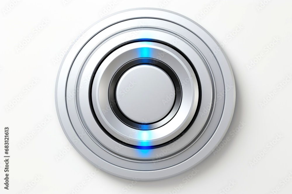 Abstract high tech multicolor button on white background Abstract high tech multicolor button on white background