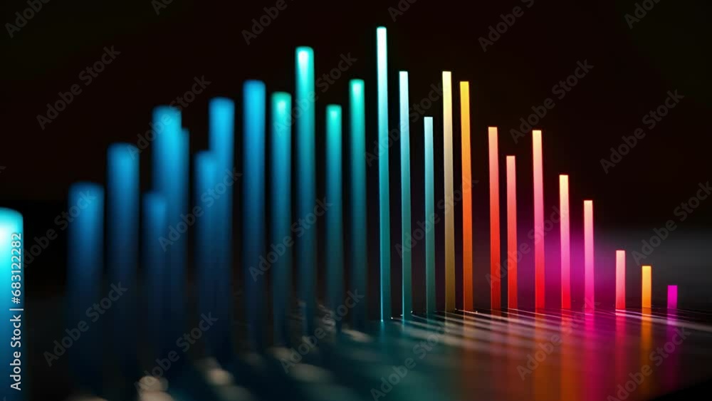 A dark background adds depth and contrast to the brightly colored growth chart. A dark background adds depth and contrast to the brightly colored growth chart.