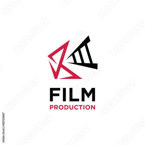 film logo with abstract letter K design for the entertainment industry