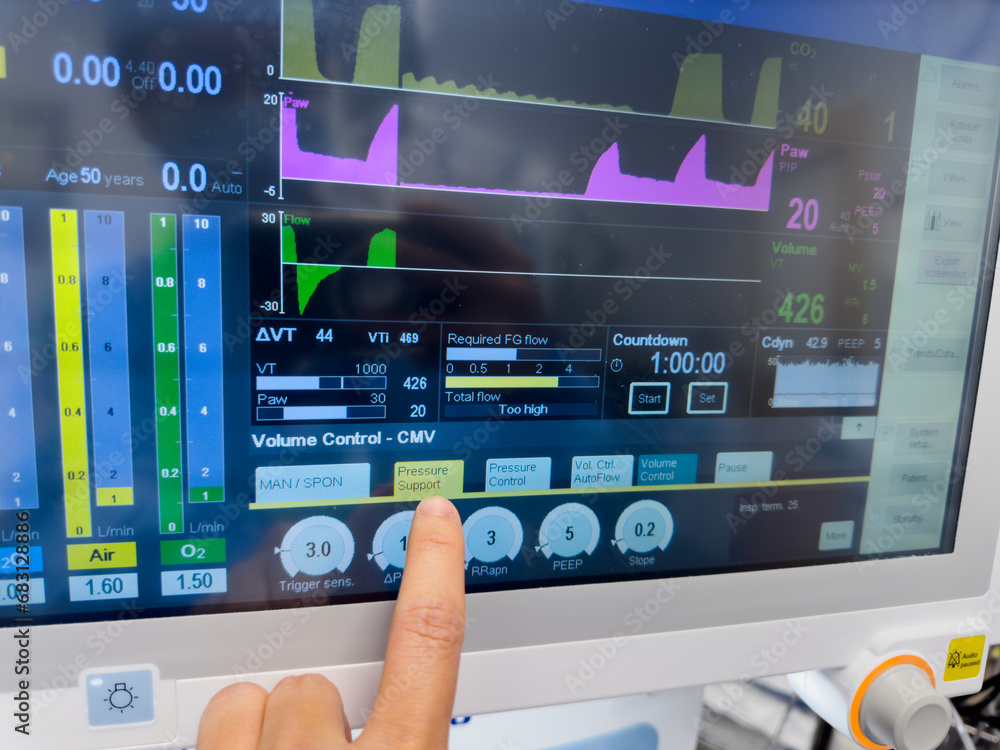 foto-de-hospital-monitor-displaying-vital-signs-heart-rate-blood