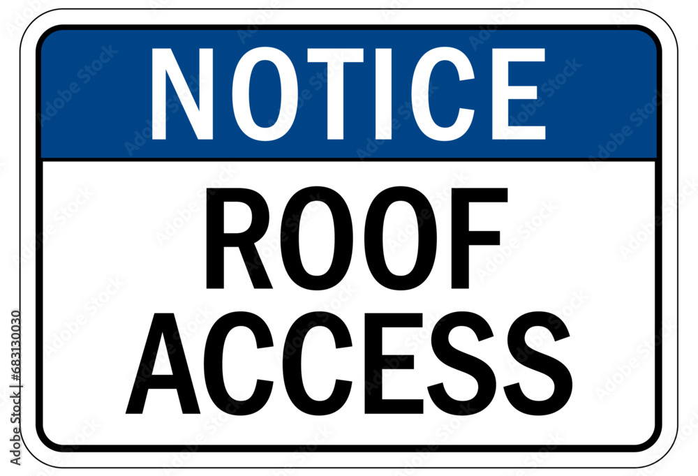 Roof safety warning sign and labels