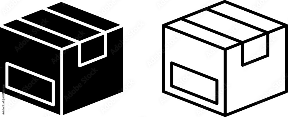 delivery box icon, package shipping sign symbol, glyph and line style. Vector illustration delivery box icon, package shipping sign symbol, glyph and line style. Vector illustration