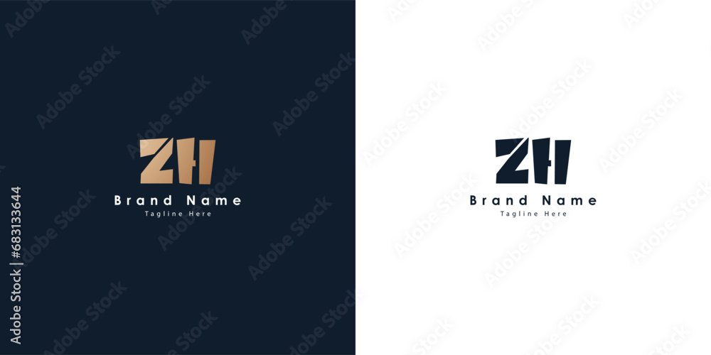 ZH Letters vector logo design