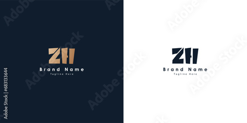 ZH Letters vector logo design