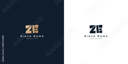 ZE Letters vector logo design