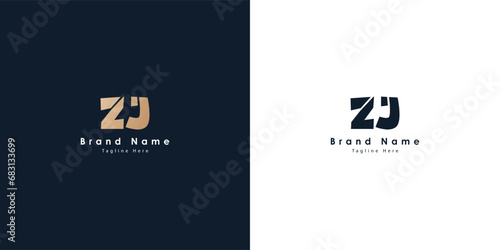 ZJ Letters vector logo design