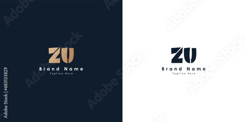 ZU Letters vector logo design photo