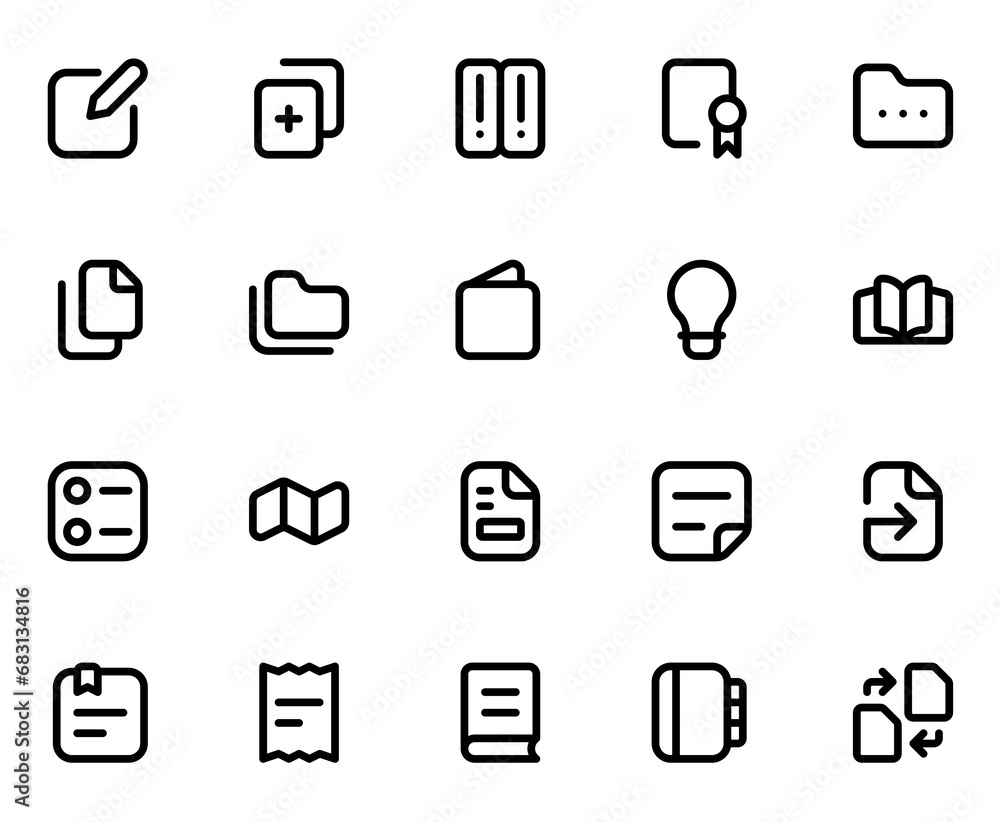 Content line icon sheet Content line icon sheet