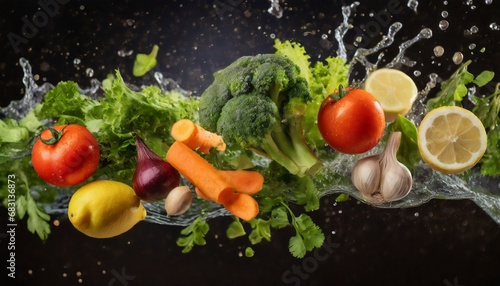 Fresh vegetables on a dark background