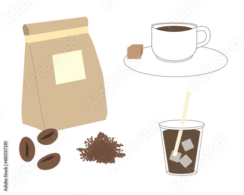 珈琲屋さんの物イラスト