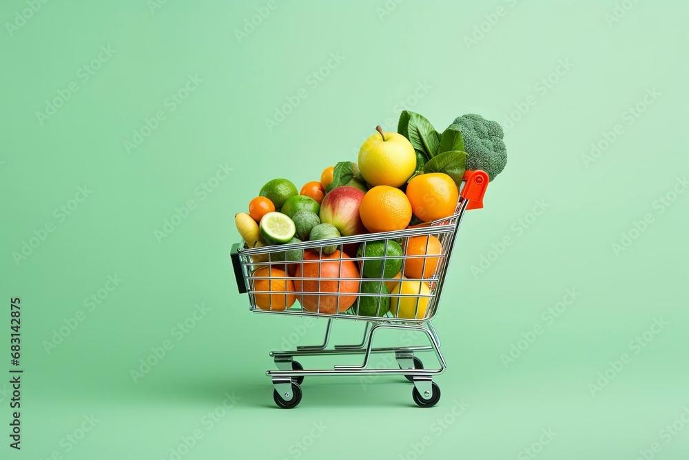 Shopping healthy food, COPY SPACE, generative ai Shopping healthy food, COPY SPACE, generative ai