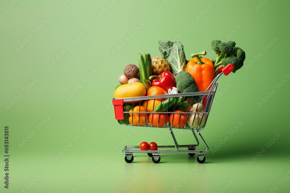 Shopping healthy food, COPY SPACE, generative ai Shopping healthy food, COPY SPACE, generative ai