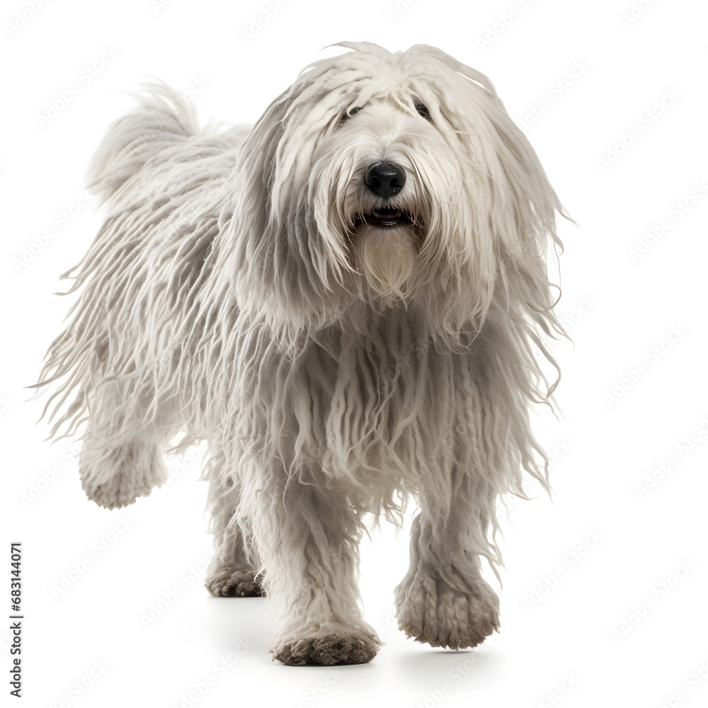 Komondor Dog Isolated on White Background - Generative AI