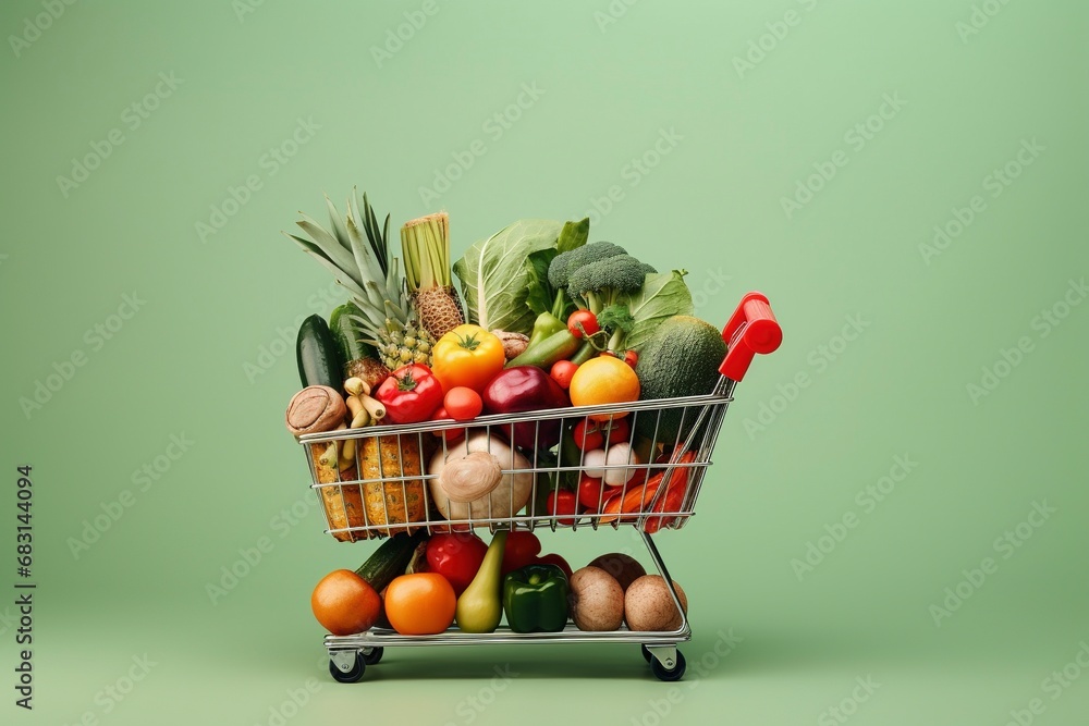 Shopping healthy food, COPY SPACE, generative ai Shopping healthy food, COPY SPACE, generative ai