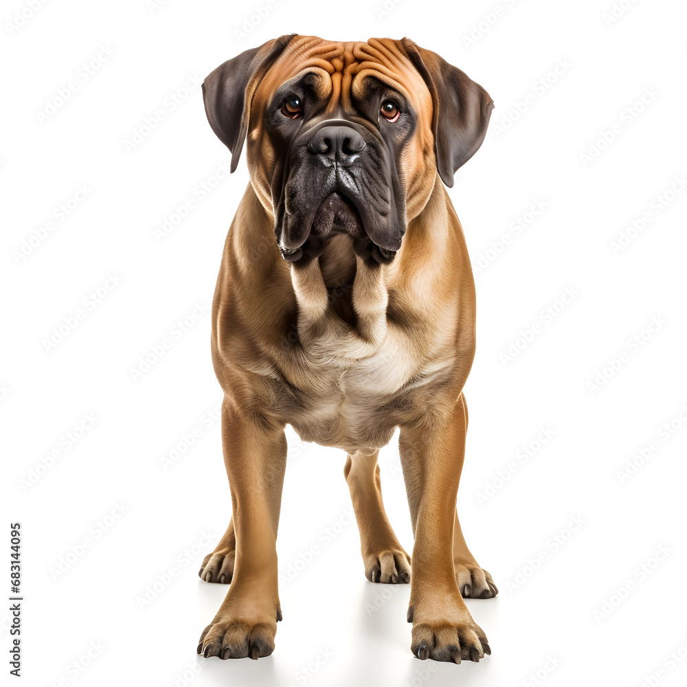 Mastiff Dog Isolated on White Background - Generative AI Mastiff Dog Isolated on White Background - Generative AI