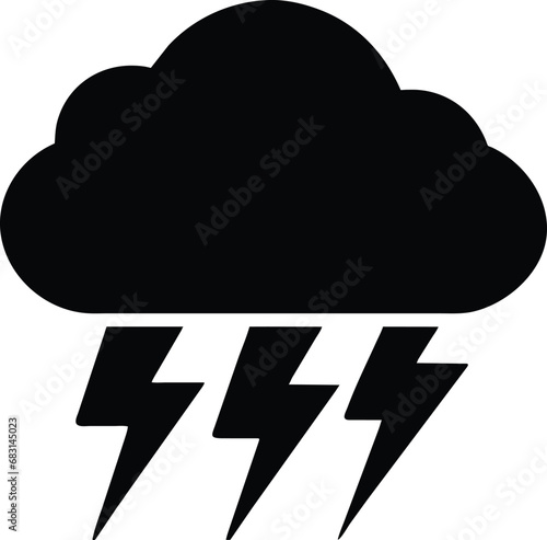 Thunder weather related icon design