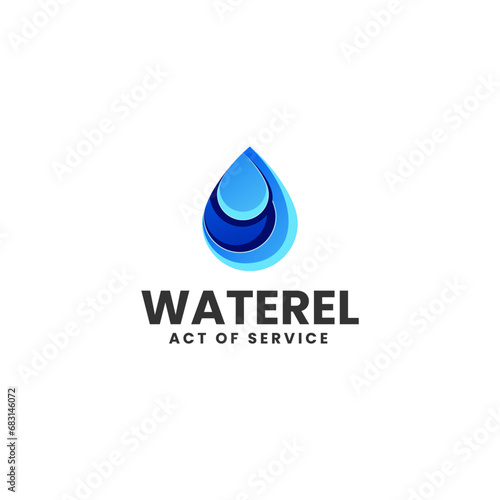 Vector Logo Illustration Water Gradient Colorful Style