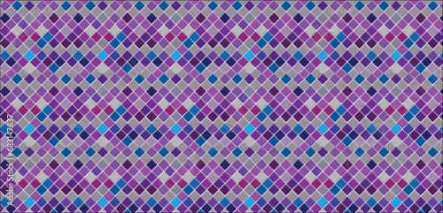 seamless pattern with stripes, Diamond Shaped, Semi Gloss Mosaic Tiles arranged in the shape of a wall. Purple, Polished, Bricks stacked