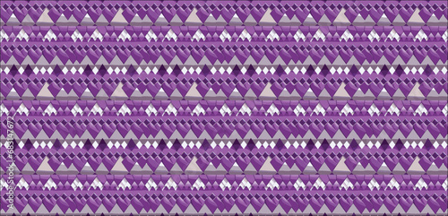 pattern Vibrant Geometric Pattern with Repeating Triangles and Circular Motifs in Shades of Purple and Violet