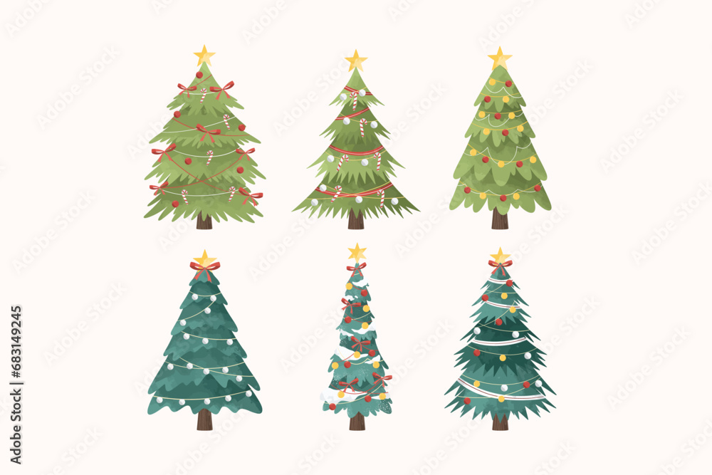 Christmas Tree Decoration Illustration Collection