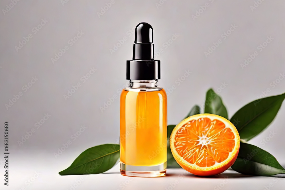 Revitalize skin with our natural vitamin C serum beauty product branding mock up Revitalize skin with our natural vitamin C serum beauty product branding mock up