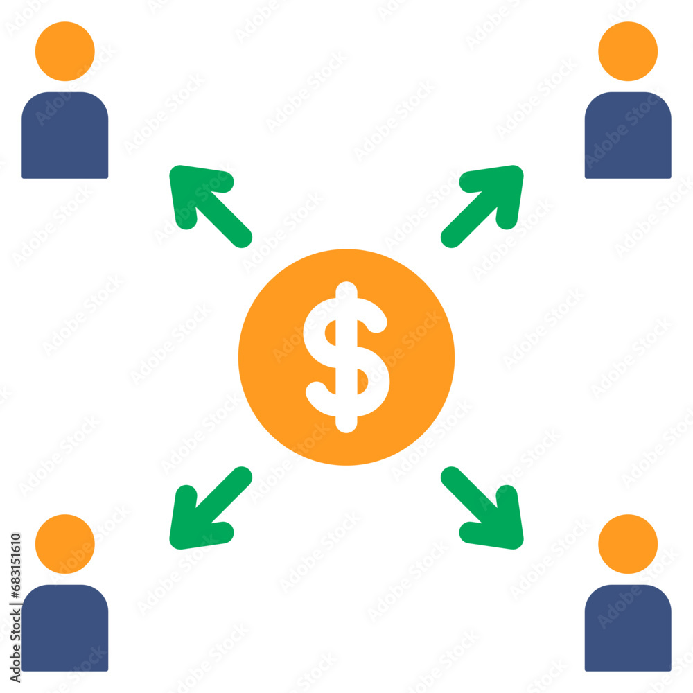 income distribution color style icon income distribution color style icon