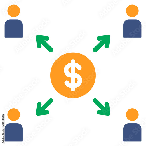 income distribution color style icon