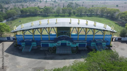 Aerial view of the Murakata Barabai sports stadium located in Mandingin sub-district, athlete training ground, football field photo