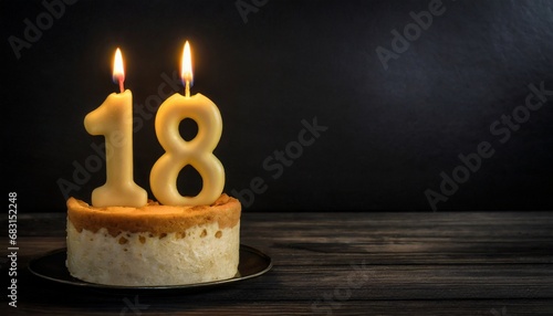 Candle on a cake alone - 18th anniversary
