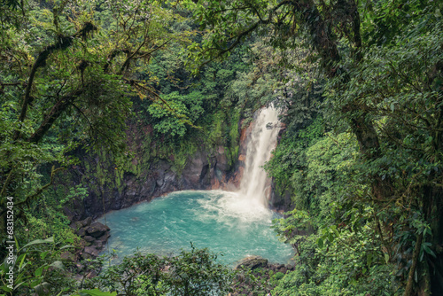 Landscape of the Rio Celeste waterfall
