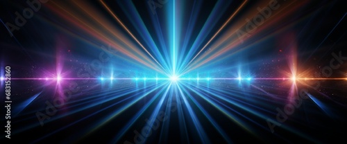 Bright beautiful laser beams on a transparent background. Scanner laser.