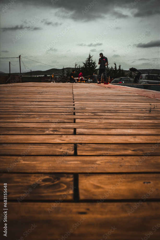 Naklejka premium Deck piscina rectangular