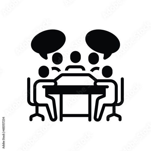 Black solid icon for existing meeting 