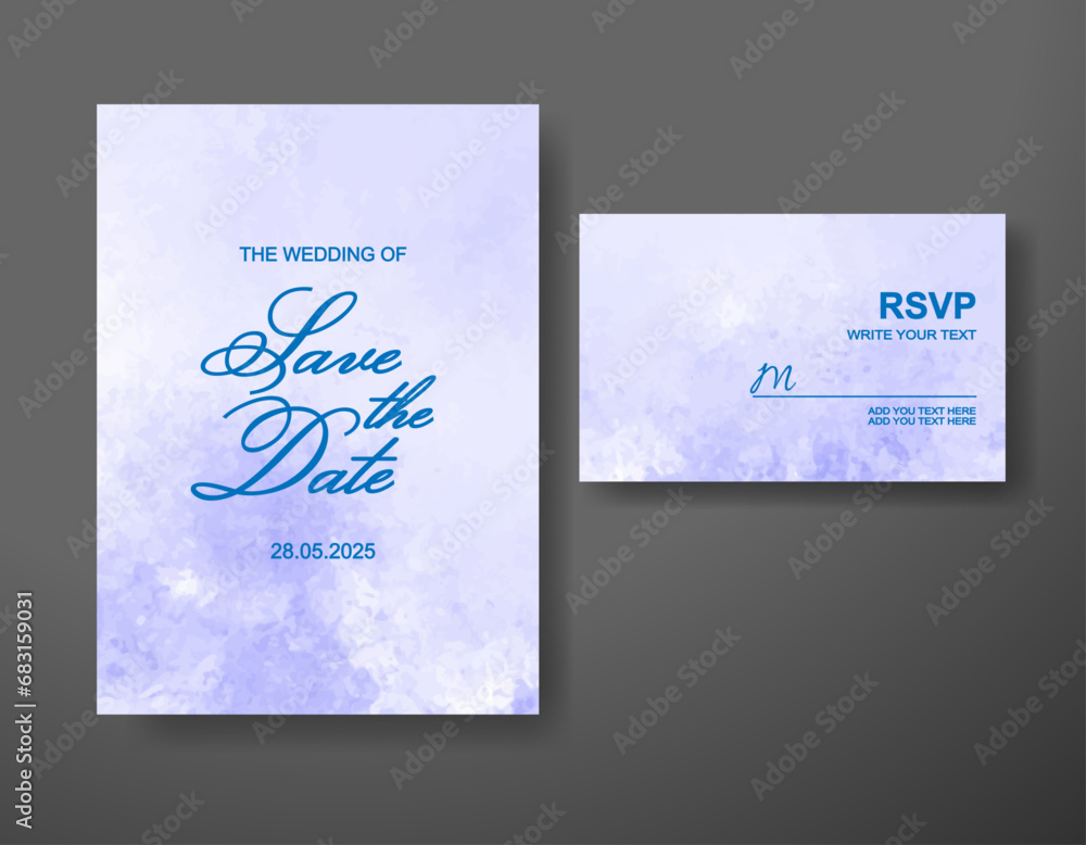 Wedding invitation with abstract watercolor background Wedding invitation with abstract watercolor background