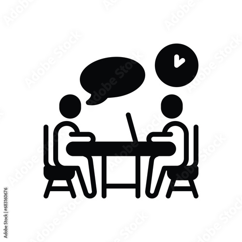 Black solid icon for interview 