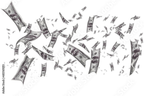 Digital png illustration of multiple dollar banknotes on transparent background