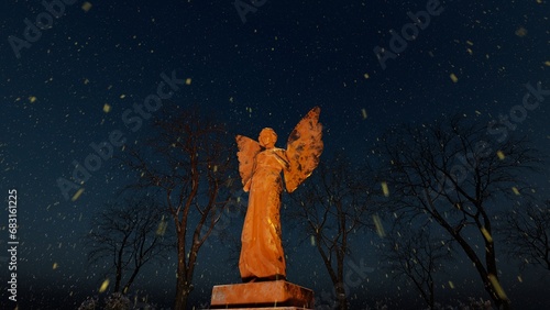 angel statue in the night