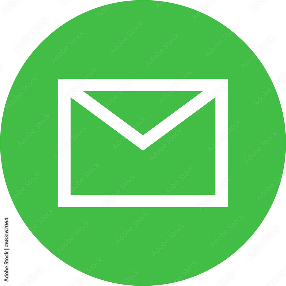 Digital png illustration of green circle with envelope icon on transparent background Digital png illustration of green circle with envelope icon on transparent background