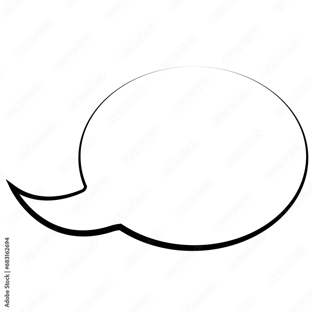 Digital png illustration of white speech bubble with copy space on transparent background