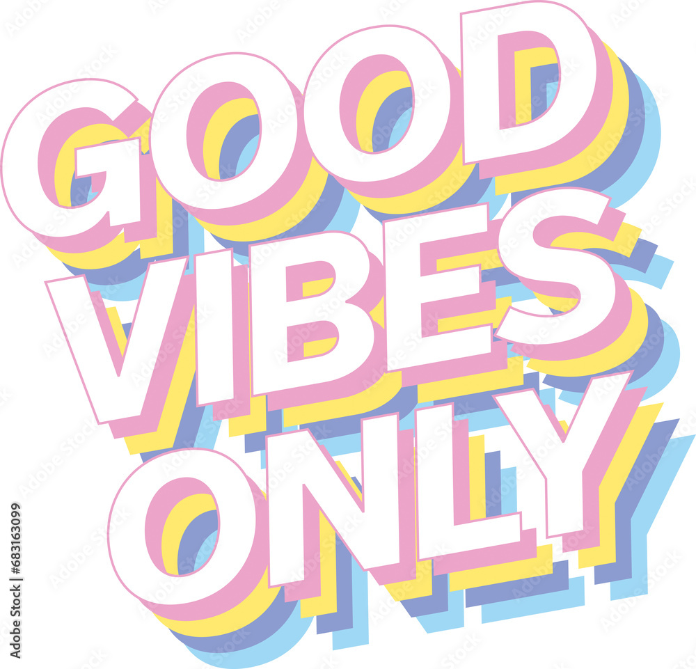 Digital png colourful text of good vibes only on transparent background Digital png colourful text of good vibes only on transparent background